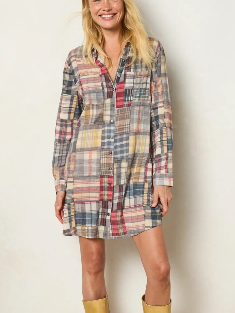 NWOT Natural Life Rocky Mini Dress Greenfield Madras Multi Size Small